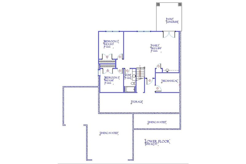 Dream House Plan - Floor Plan - Lower Floor for Traditional House Plan #901-144 - 3 bed, 2.5 bath