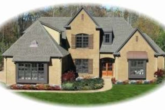 Exterior - Front Elevation for European House Plan #81-1292 - 5 bed, 4 bath