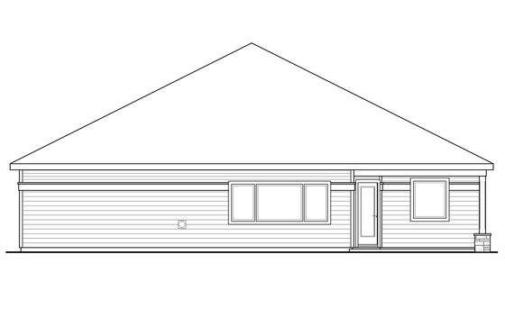 Exterior - Rear Elevation for Country House Plan #124-926 - 3 bed, 2 bath