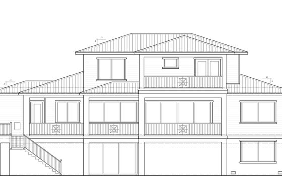 Exterior - Rear Elevation 1 for Cottage House Plan #938-162 - 4 bed, 4.5 bath