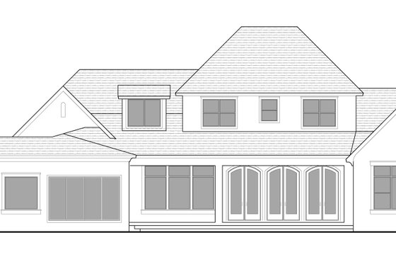 Exterior - Rear Elevation for Traditional House Plan #1058-228 - 4 bed, 4.5 bath