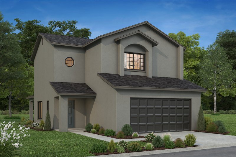 House Plan Design - Exterior - Front Elevation 5 for Mediterranean House Plan #1-292 - 3 bed, 2.5 bath