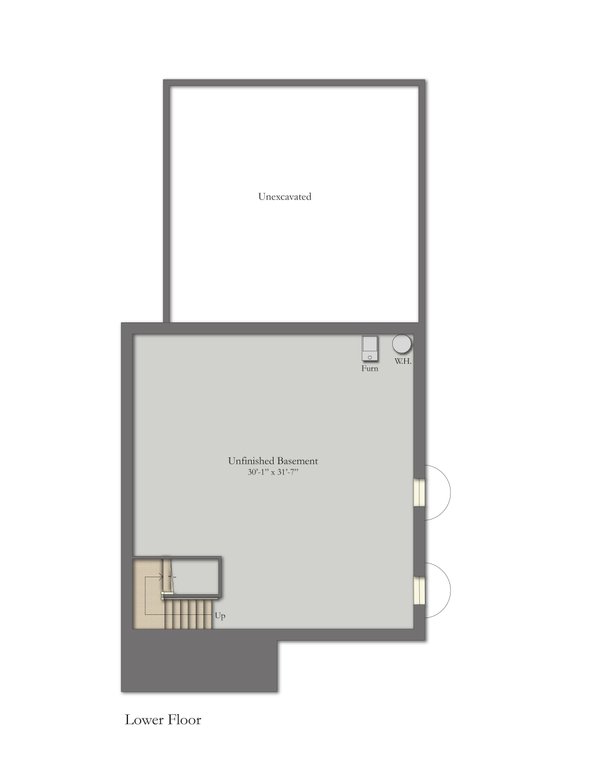 Craftsman Floor Plan - Lower Floor Plan #1057-43
