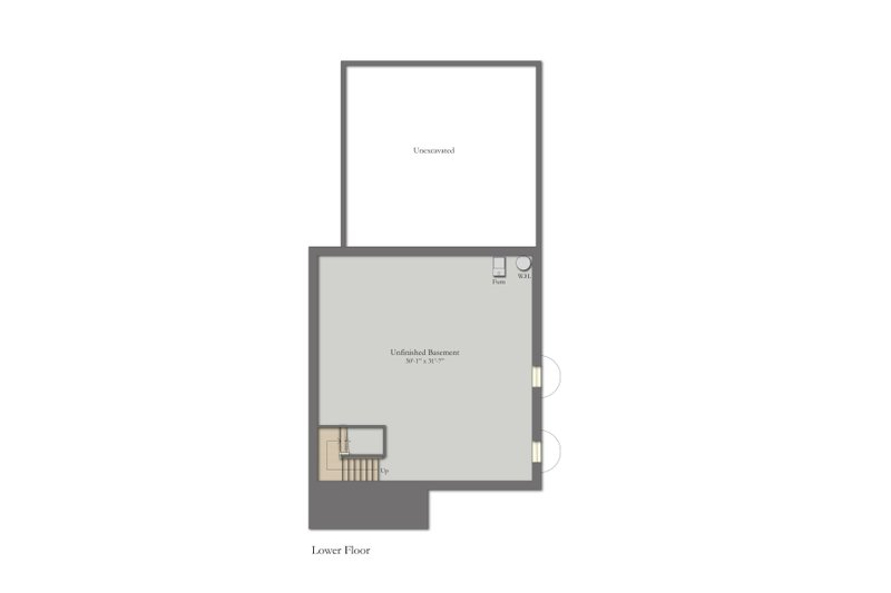 House Design - Floor Plan - Lower Floor for Craftsman House Plan #1057-43 - 3 bed, 2.5 bath