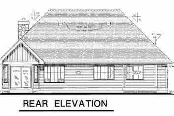 Exterior - Rear Elevation for Traditional House Plan #18-281 - 3 bed, 2 bath