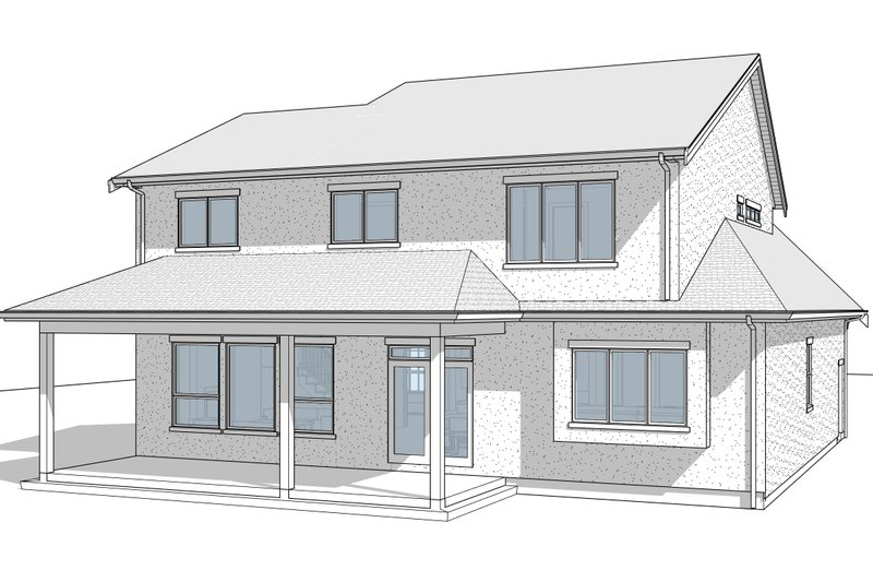 Architectural House Design - Exterior - Rear Elevation for European House Plan #1114-125 - 4 bed, 2.5 bath