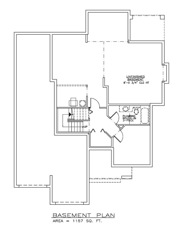 Home Plan - Floor Plan - Lower Floor for Craftsman House Plan #1100-158 - 3 bed, 2.5 bath