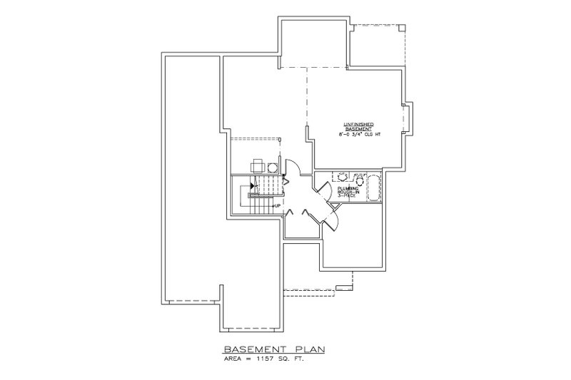 Home Plan - Floor Plan - Lower Floor for Craftsman House Plan #1100-158 - 3 bed, 2.5 bath