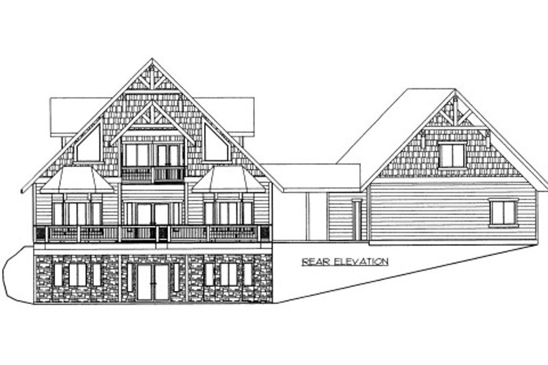 Home Plan - Exterior - Rear Elevation for Bungalow House Plan #117-626 - 4 bed, 5 bath