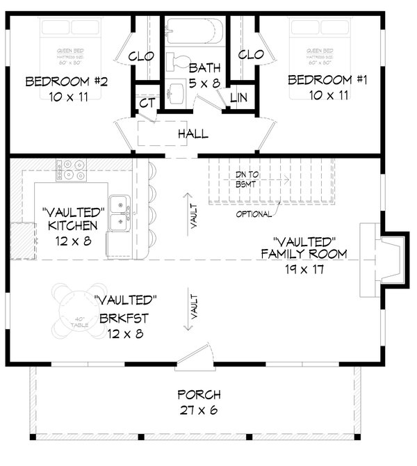 Traditional Floor Plan - Main Floor Plan #932-525