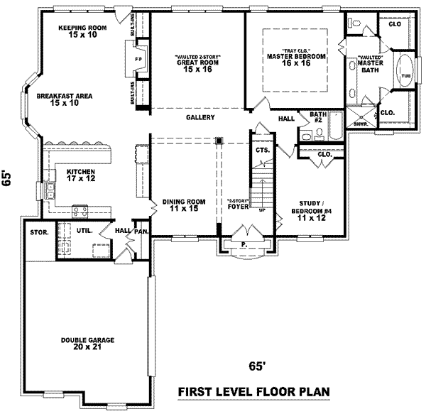 European Style House Plan - 3 Beds 3 Baths 3634 Sq/Ft Plan #81-1138 ...