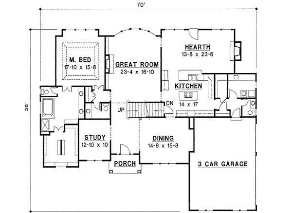 European Floor Plan - Main Floor Plan #67-280