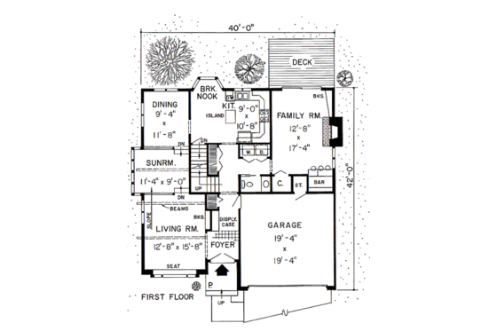Floor Plan - Main Floor for Traditional House Plan #312-787 - 3 bed, 2.5 bath