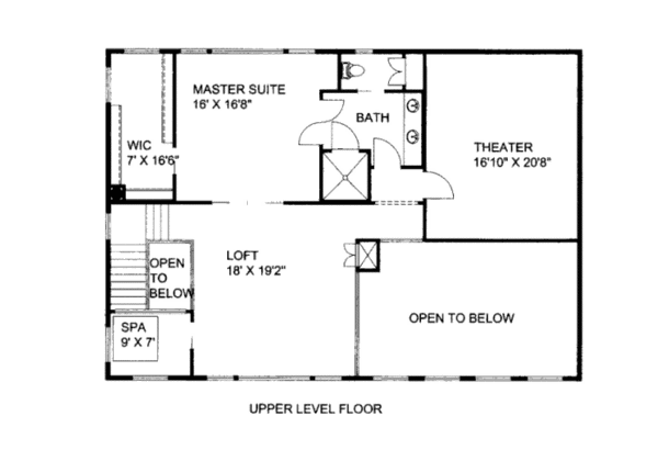 House Plan Design - Mediterranean Floor Plan - Upper Floor Plan #117-706