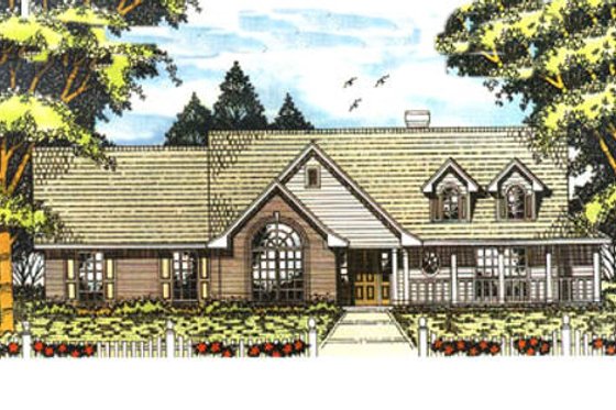 Exterior - Front Elevation for Farmhouse House Plan #42-181 - 4 bed, 2 bath