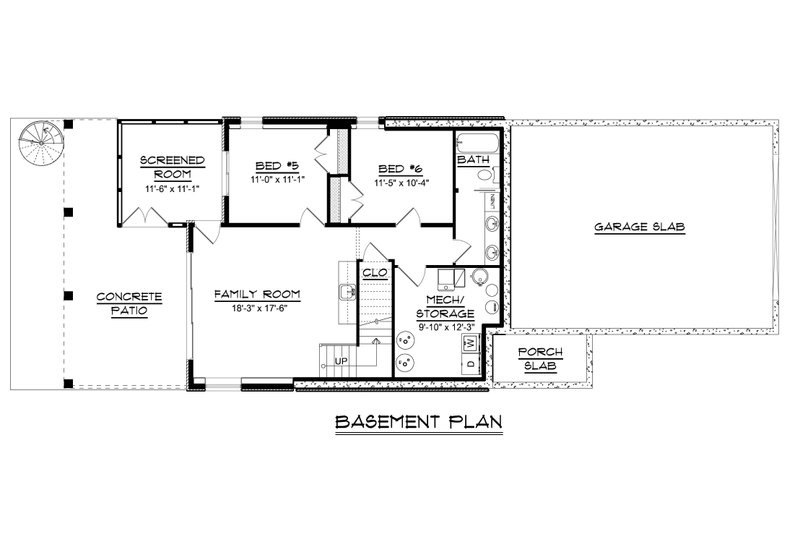 Architectural House Design - Floor Plan - Lower Floor for Cottage House Plan #1064-305 - 6 bed, 3.5 bath