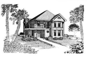 Cottage Exterior - Front Elevation Plan #410-297
