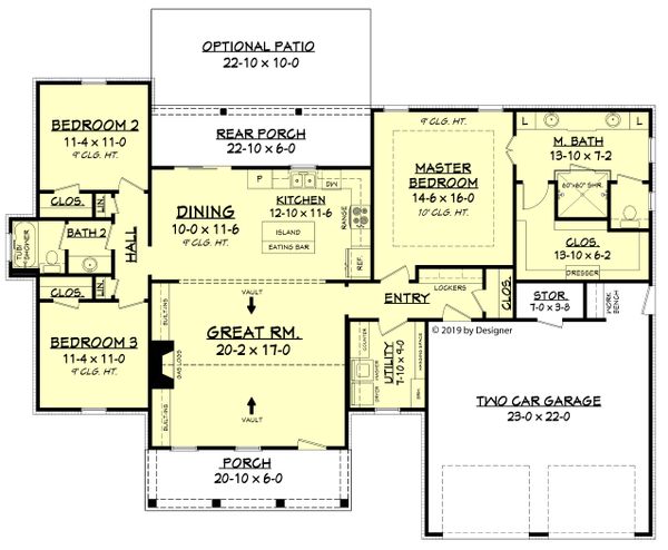 House Plan Design - Farmhouse Floor Plan - Main Floor Plan #430-188