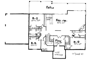 Floor Plan - Lower Floor for Mediterranean House Plan #308-231 - 5 bed, 3.5 bath