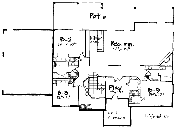 Mediterranean Floor Plan - Lower Floor Plan #308-231