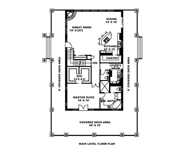 Home Plan - Cabin Floor Plan - Main Floor Plan #117-1046