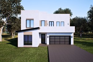 Architectural House Design - Exterior - Front Elevation for Modern House Plan #1129-23 - 4 bed, 3 bath
