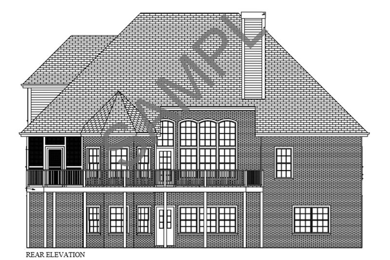 Home Plan - Exterior - Rear Elevation for Traditional House Plan #56-540 - 4 bed, 4 bath