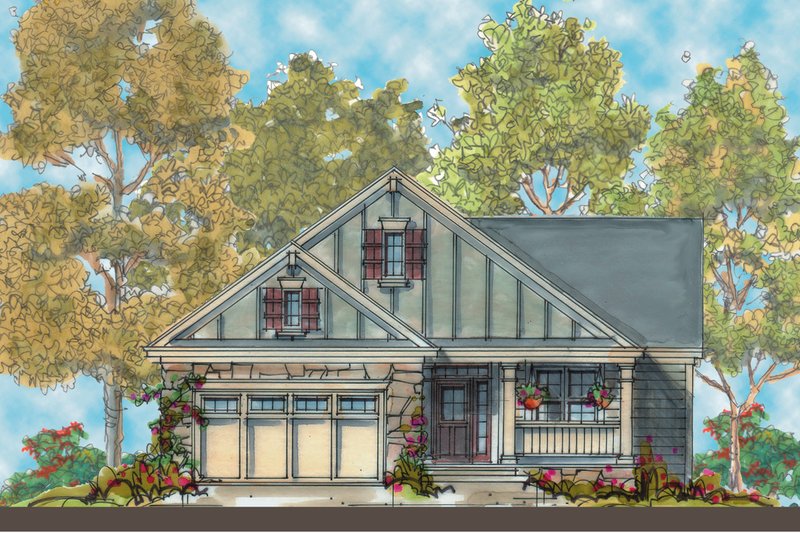 House Design - Cottage Exterior - Front Elevation Plan #20-1386
