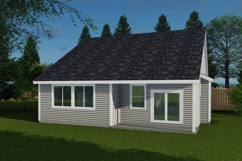 House Blueprint - Exterior - Rear Elevation for Craftsman House Plan #53-648 - 3 bed, 2 bath