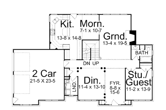 Floor Plan - Main Floor for European House Plan #119-330 - 4 bed, 3 bath