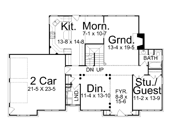 House Plan Design - European Floor Plan - Main Floor Plan #119-330