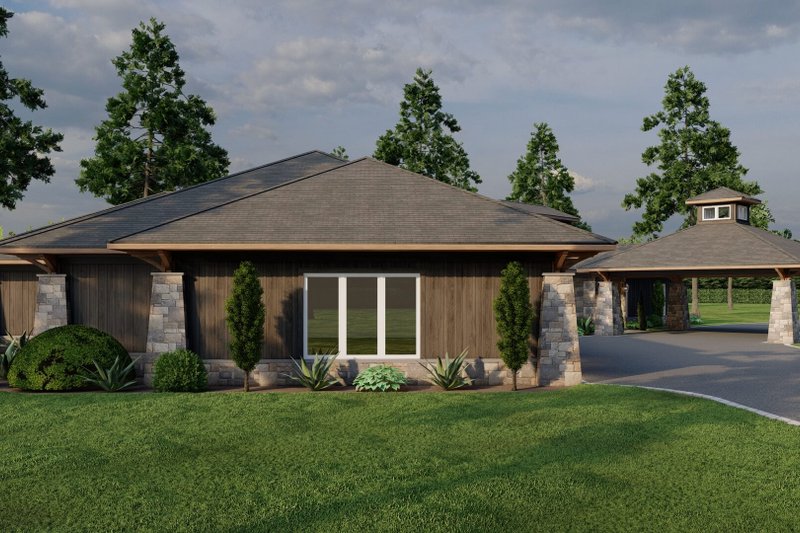 Dream House Plan - Exterior - Front Elevation 5 for Mediterranean House Plan #923-337 - 3 bed, 2.5 bath