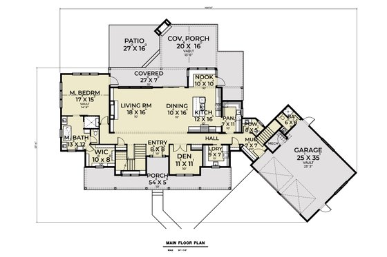 Floor Plan - Main Floor for Farmhouse House Plan #1070-155 - 4 bed, 4.5 bath
