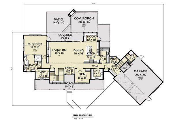House Design - Farmhouse Floor Plan - Main Floor Plan #1070-155