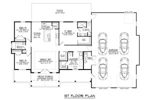 Floor Plan - Main Floor for Barndominium House Plan #1064-334 - 3 bed, 2 bath