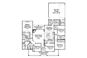 Floor Plan - Main Floor for Country House Plan #21-307 - 4 bed, 3.5 bath