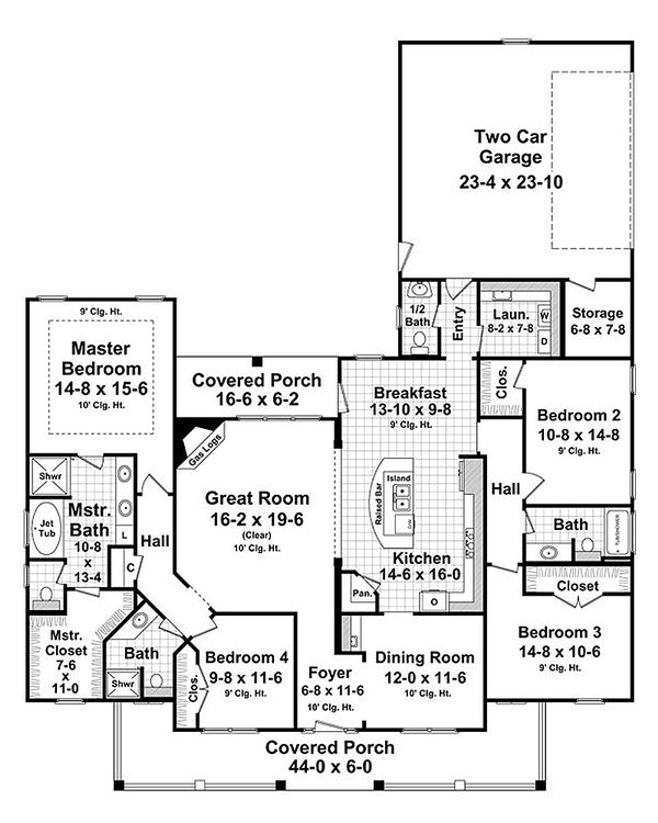 Architectural House Design - Country Floor Plan - Main Floor Plan #21-307