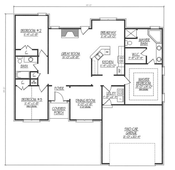 Ranch Floor Plan - Main Floor Plan #412-133