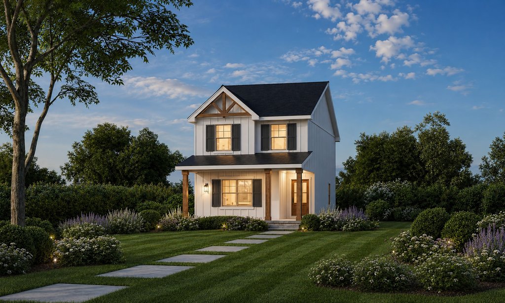 Exterior - Front Elevation 2 for Farmhouse House Plan #20-2628 - 3 bed, 2.5 bath