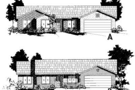 Exterior - Front Elevation for Ranch House Plan #24-194 - 4 bed, 2 bath