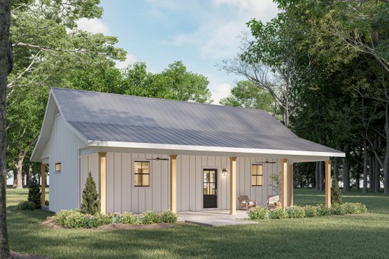 Exterior - Rear Elevation for Cottage House Plan #44-298 - 2 bed, 1 bath