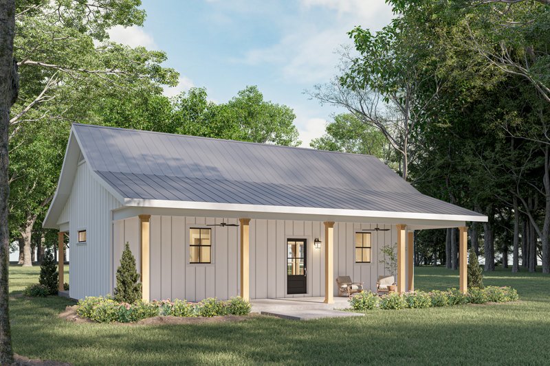House Design - Exterior - Rear Elevation for Cottage House Plan #44-298 - 2 bed, 1 bath