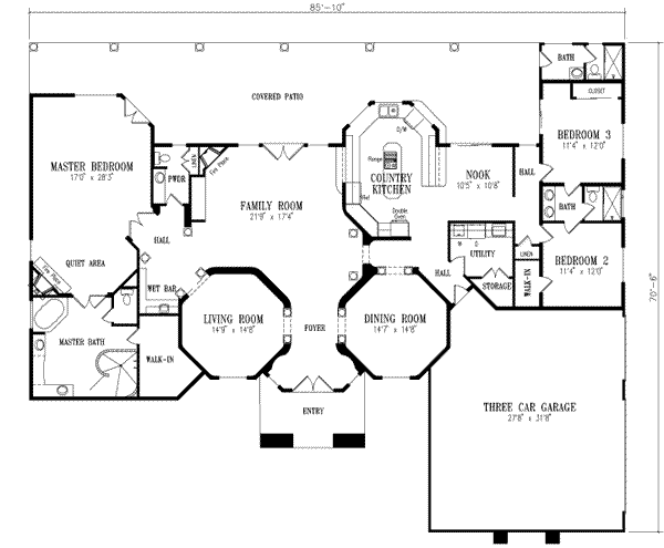 Mediterranean Floor Plan - Main Floor Plan #1-752