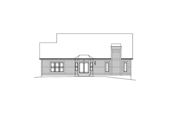 Exterior - Rear Elevation for Country House Plan #57-645 - 3 bed, 2 bath