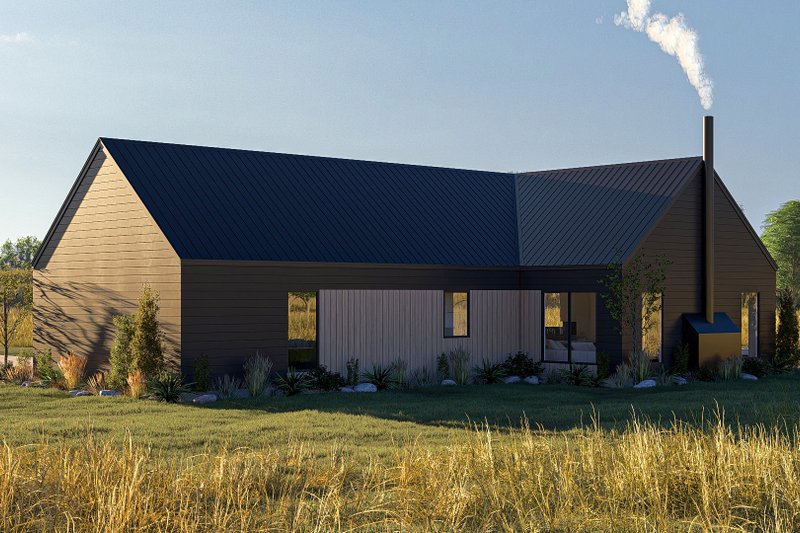 Architectural House Design - Exterior - Rear Elevation for Barndominium House Plan #455-406 - 3 bed, 2 bath