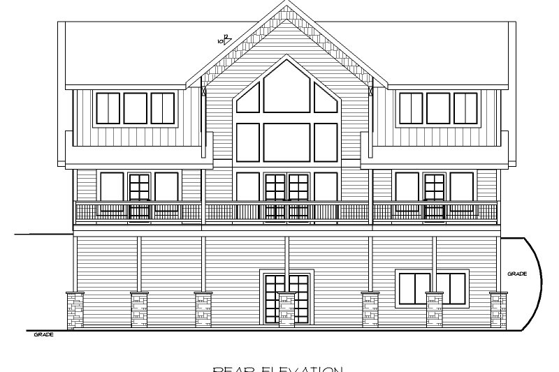 House Blueprint - Exterior - Rear Elevation for Farmhouse House Plan #117-950 - 3 bed, 2 bath