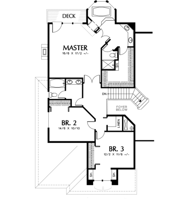 Home Plan - Mediterranean Floor Plan - Upper Floor Plan #48-336
