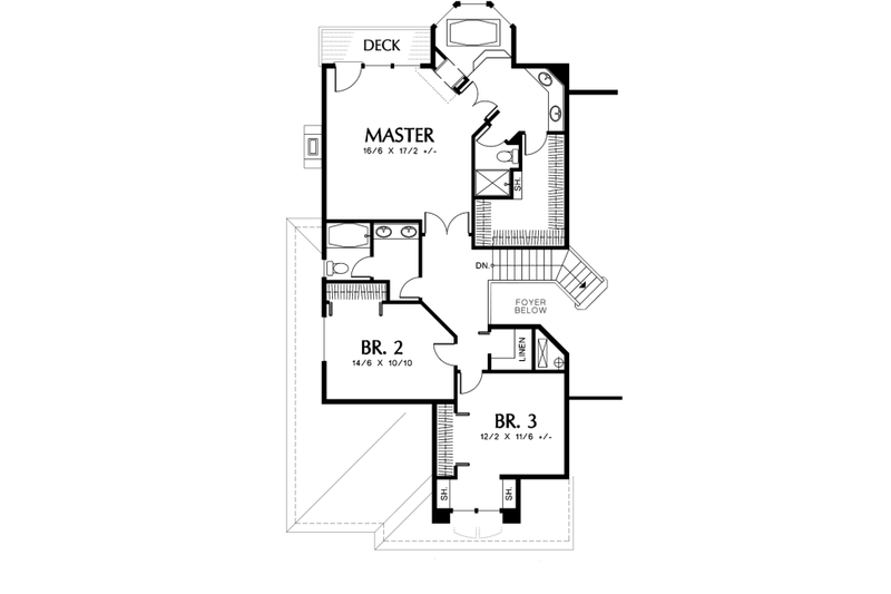 Home Plan - Floor Plan - Upper Floor for Mediterranean House Plan #48-336 - 4 bed, 3 bath