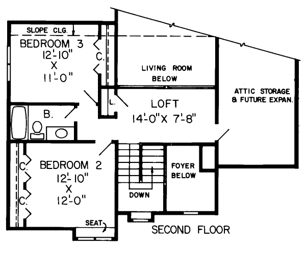 Traditional Floor Plan - Upper Floor Plan #312-264