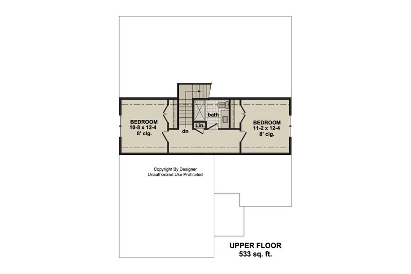House Blueprint - Floor Plan - Upper Floor for Craftsman House Plan #51-1541 - 3 bed, 2.5 bath